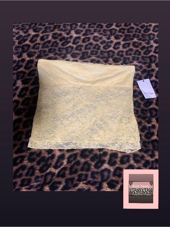 electric behaviour Tops - Lace Strapless Bandeau Top in Pale Yellow